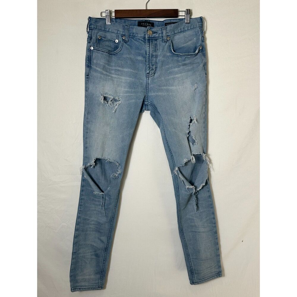 PacSun Men's Comfort Stretch Stacked Skinny Destroyed Jeans Size 32x30